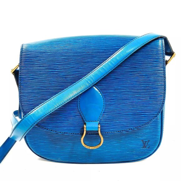 Louis Vuitton St Cloud Shoulder Crossbody Blue Leather 8905VI - Picture 1 of 9